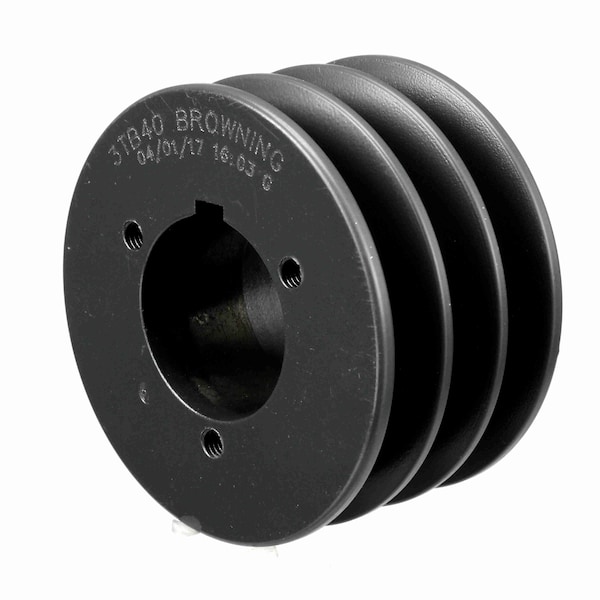 3 Groove Cast Iron Bushed Bore Multiple Sheave, 3TB40